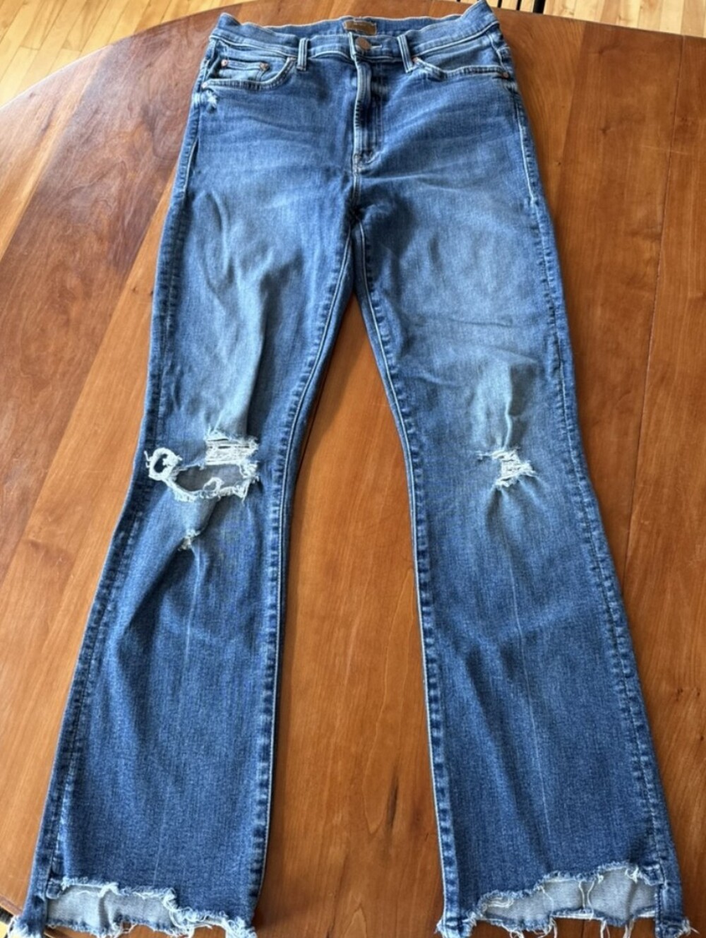 MOTHER Insider Crop Step Chew Dancing On Coals Jeans, Size 28